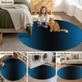 thumbnail image 5 of Round Rugs 7Ft, Blue Black Ombre Round Area Rug Washable Indoor Throw Carpet, Gradient Contemporary Abstract Art Large Non Slip Circle Rug for Dining Room Playroom Home Decor Aesthetic, 5 of 8