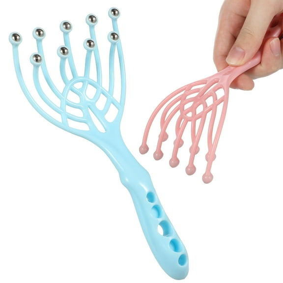 Pawsdot 2Pcs Portable Plastic Head and Neck Massager with 9 Rolling Balls for Body Relaxation