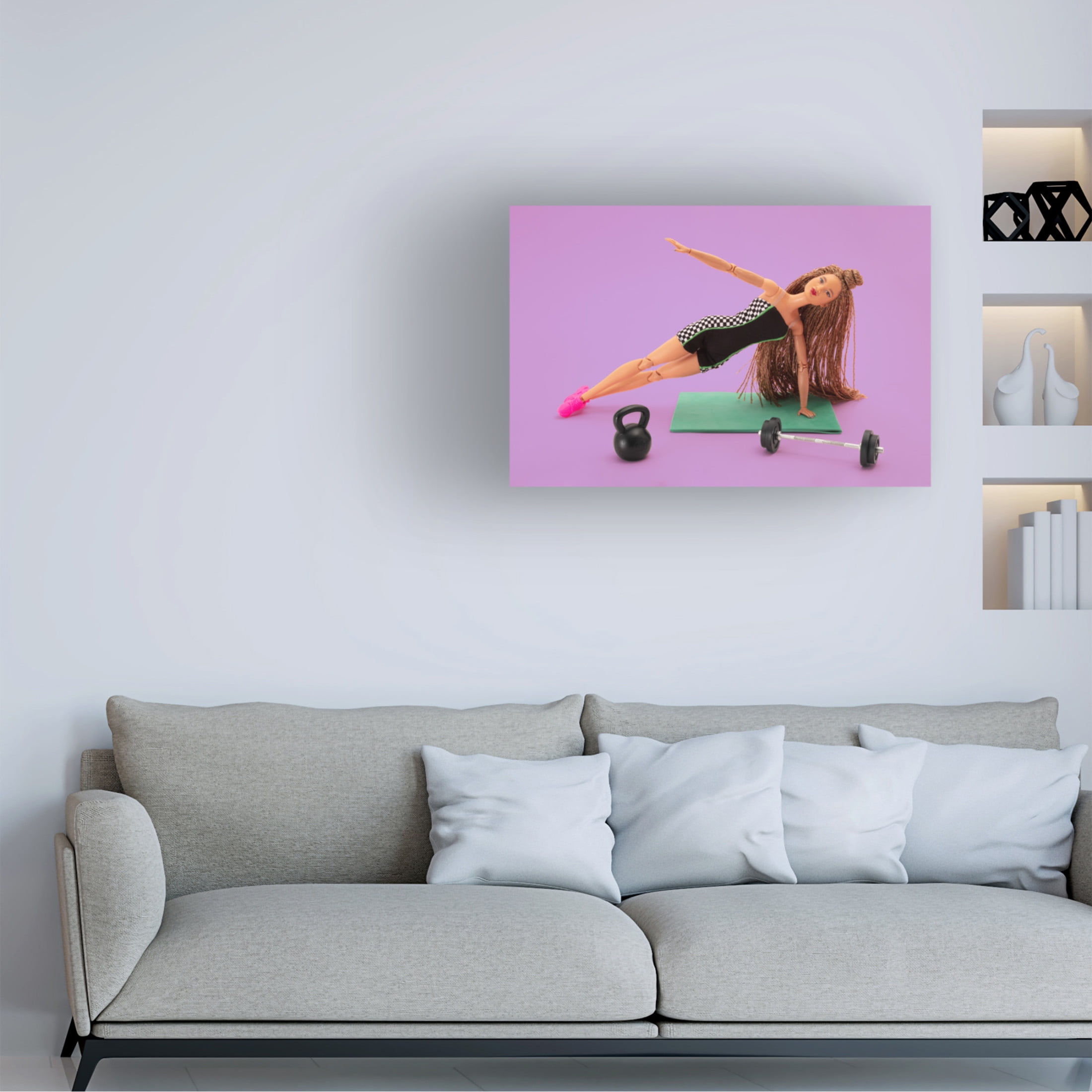 Canvas Wall Art - Julia Ramiro 'Yogui 2' Wall Art for Living Room, Bedroom, or Office Décor by Trademark Fine Art - 24 x 16 Inches