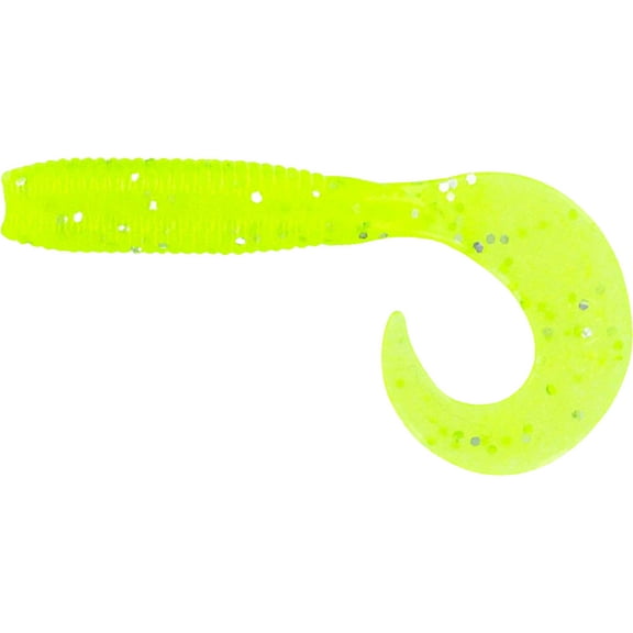 Yamamoto Single Tail Grub Chartreuse W/Large Silver Flake