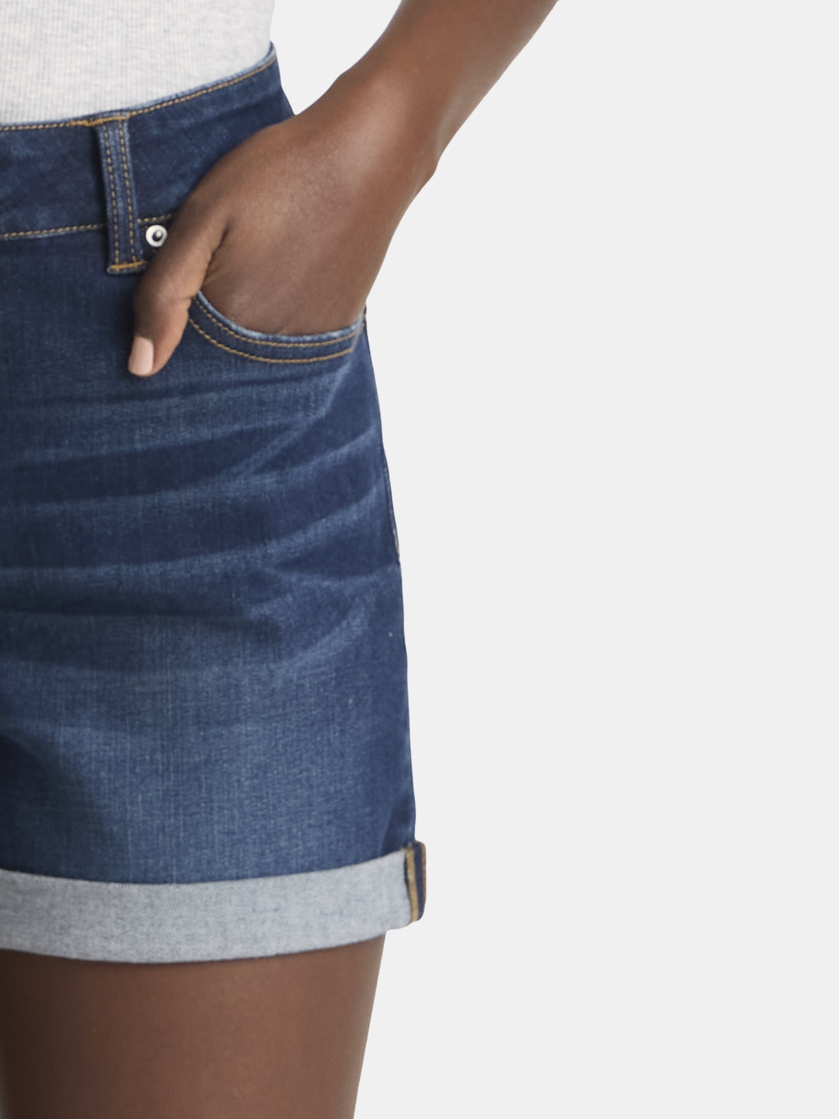 Time and Tru Women's Mid Rise Denim Short, 4" Inseam, sizes 2-20