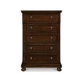 thumbnail image 2 of Benjara Fray 58 Inch 5 Drawer Classic Tall Dresser Chest, Brown Wood, Bun Feet, 2 of 5