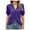 Purple, variant on IROINNID Womens Summer Vintage Solid Color Loose V-Neck Casual Short Sleeve Tops Blouse Spring Saving
