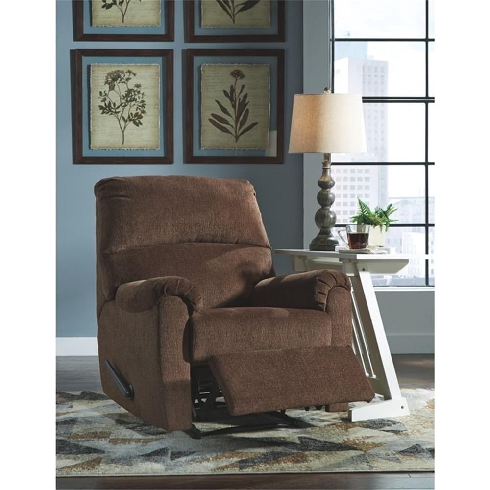 Signature Design by Ashley Nerviano Zero Wall Recliner in Chocolate