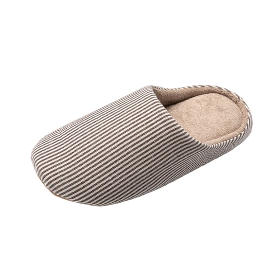 Qingpeng Womens Striped Closed Toe Slippers Soft Terry Cloth Lining Comfy Slip On Indoor House Shoes for Lounge Wear