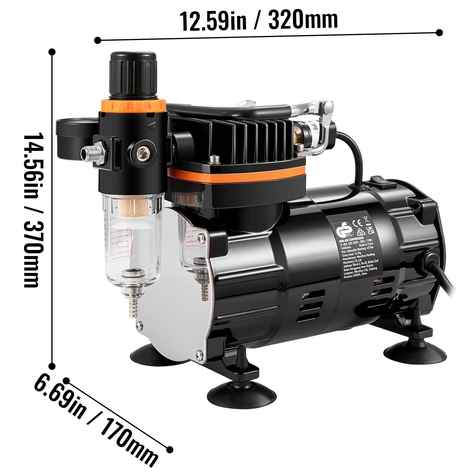 KFFKFF Airbrush Kit, Professional Airbrush Set with Compressor, Airbrushing System Kit with Multi-purpose Dual-action Gravity Feed Airbrushes, Art Nail Cookie Tatto