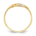 thumbnail image 2 of 14K Two-Tone Gold Ring Band Themed & White Rhodium Polished 2 Hearts, Size 8, 2 of 5