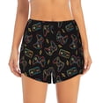 thumbnail image 2 of Picia Colorful Game Controller Pattern Women's 2 in 1 Athletic Running Shorts High Waisted Workout Casual Gym Sweat Shorts with Comfy Liner Zipper Pockets-Medium, 2 of 9