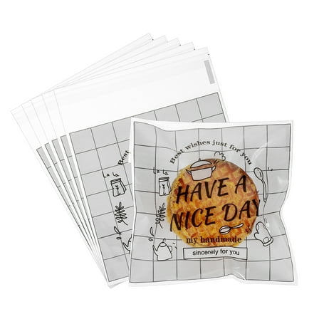 Uxcell Cookie Treat Bags, 4" x 4" 100 Pcs Clear Self Sealing Bags OPP for Biscuits Chocolate