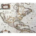 thumbnail image 2 of Janssonius, Joannes 13x12 White Modern Wood Framed Museum Art Print Titled - Map of North America, 1641, 2 of 4