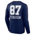 thumbnail image 3 of Men's Jake Ferguson Navy Dallas Cowboys Wordmark Player Name & Number Long Sleeve T-Shirt, 3 of 3