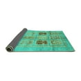 thumbnail image 2 of Ahgly Company Indoor Square Abstract Turquoise Blue Modern Area Rugs, 7' Square, 2 of 4