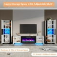 thumbnail image 5 of PLAUIN 3-Piece Entertainment Center Set, 80" Fireplace TV Stand with LED Lights, White & Black, 5 of 6