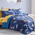 thumbnail image 7 of Sleep Zone Kids Bedding Comforter Set Full/Queen Size - Super Soft & Cute Printed 3-Piece Comforter Set All Seasons for Boys, Girls, Fade Resistant, Machine Washable, Dino Family, 7 of 7