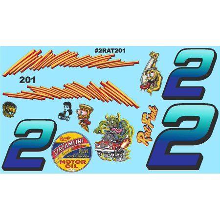 Vinyl Sticker Sheet 2RAT201 Racing Sponsor Lexan Body Car Fits 1/10-1/16th Scale DIE Cut- R/C Model Decal Stickers | Radio Control | Slot Cars |