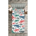 thumbnail image 3 of Ambesonne Fish Quilted Bedspread Set 2 Pcs, Colorful Shark Patterns, Twin Size, Multicolor, 3 of 3