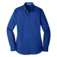thumbnail image 5 of Womens Long Sleeve Carefree Poplin Uniforms Dress Cotton/Polyester Shirt True Royal 2X-Large, 5 of 6