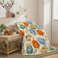 thumbnail image 3 of Fall Throw Blanket, Pumpkin Spice Pumpkins Throw Blanket Fall Pumpkins Throw Blanket, Autumn Pumpkins Leaves and Berries Soft Warm Fleece Blanket for Living Room Couch Bed Chair Dorm, 50"x60",Orange, 3 of 4