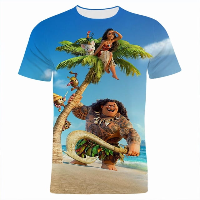 2021 neue Sommer männer camisetas Disney película Moana 3D Drucken Junge Mädchen Kinder dibujos animados Anime camiseta Kurzarm frauen camisetas xuanjing unisex