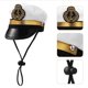 thumbnail image 3 of Sombrero de capitán para mascotas, sombrero de capitán de mar para marineros, sombrero de capitán blanco para perro, gato, cachorro, sombrero de disfraz de marinero para Halloween, 3 of 5