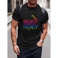 thumbnail image 1 of Geometric Graphic Print Men's Creative Top, Casual Short Sleeve Crew Neck T-shirt, Men's Clothing For Summer Outdoor Tee For Adult, Men, Women, Teen, Teenager, Adolescent, Youth, 1 of 8