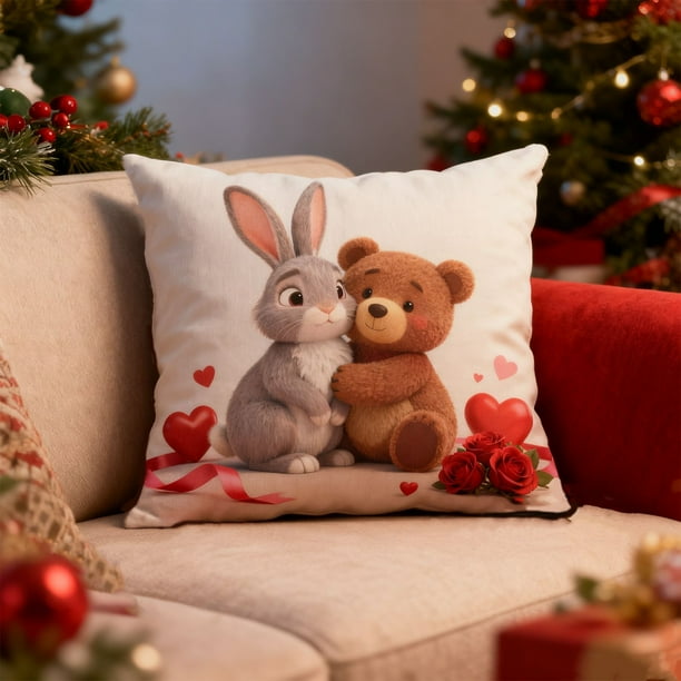V-alentine's Day Decorations Festive Ambiance Gifts V-alentine's Day Printed Pillowcases Home Pillowcases