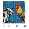 thumbnail image 2 of 4Pcs Vintage Rustic Cow Shower Curtain Set with Rugs, Toilet Lid Cover and Bath Mat, Country Animal Rooster Chicken Blue Bathroom Curtains Decor Shower Curtains, 2 of 8