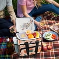 thumbnail image 5 of FORMRS Insulated Cooler Bag 24 Cans Capacity Soft Leakproof Lunch Box with Side Pockets, Pink Fall Coffee, 5 of 7