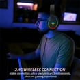 thumbnail image 3 of HUO JI 2.4G/Bluetooth Wireless Gaming Headset with Noise Cancelling Microphone, RGB Light, USB-C/USB-A/3.5mm Wired, Stereo Sound, Adjust Headband, Portable Foldable for PC,PS5, PS4, Xbox Series, Black, 3 of 9