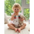 thumbnail image 5 of AceBaby Toddler Baby Girl Summer Outfits Cherry Print Top and Shorts 2Pcs Clothes,Size 3-24M, 5 of 9