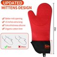 thumbnail image 2 of Juego de 7 guantes de horno extralargos y agarraderas para ollas, silicona antideslizante resistente al calor hasta 500 °F con forro acolchado con mini guantes de horno y almohadillas calientes para, 2 of 5