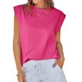 thumbnail image 2 of Summer Solid Color Women Cap Sleeve Casual Tank Tops Shirt, 2 of 6