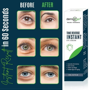 INSTANT EYEBAG REMOVER - TIME REVERSE- Visibly Reduce Under-Eye Bags, Wrinkles, Dark Circles, Fine Lines & Crow's Feet Instantly