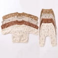 thumbnail image 2 of Conjunto de algodón para bebé, Top y pantalones de manga larga con cuello redondo, estampado informal, ropa para el hogar, otoño y primavera, 2 of 4
