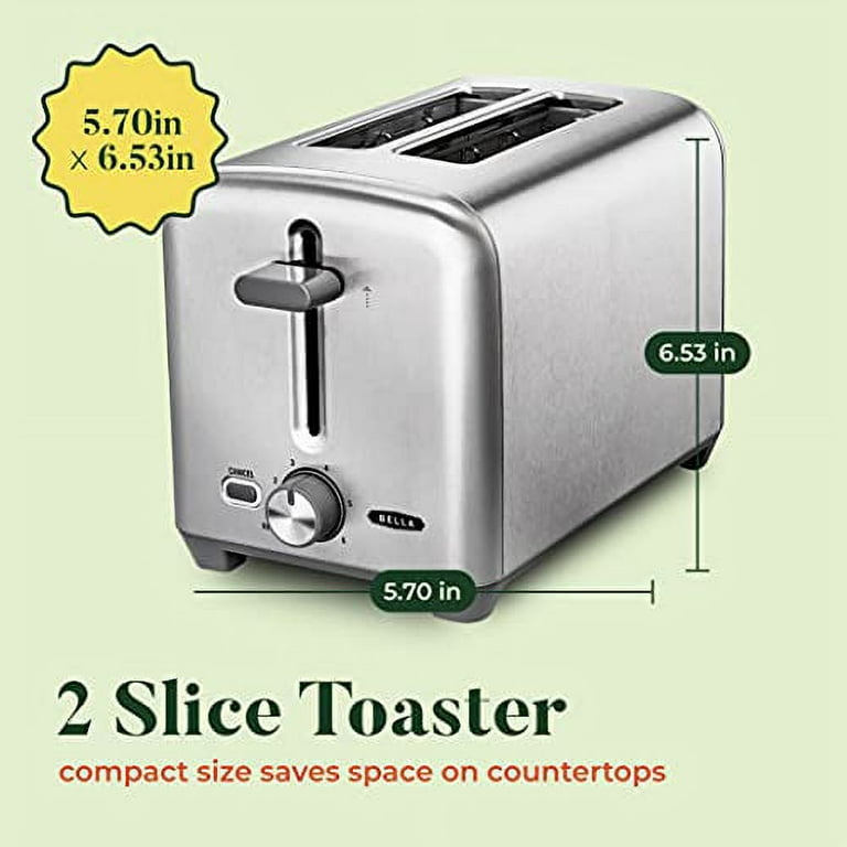 BELLA 2 Slice Toaster, Quick & Even Results Every Time, Wide Slots Fit –  JandWShippingGroup