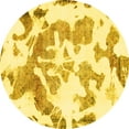 thumbnail image 1 of Ahgly Company Indoor Round Abstract Yellow Modern Area Rugs, 3' Round, 1 of 4