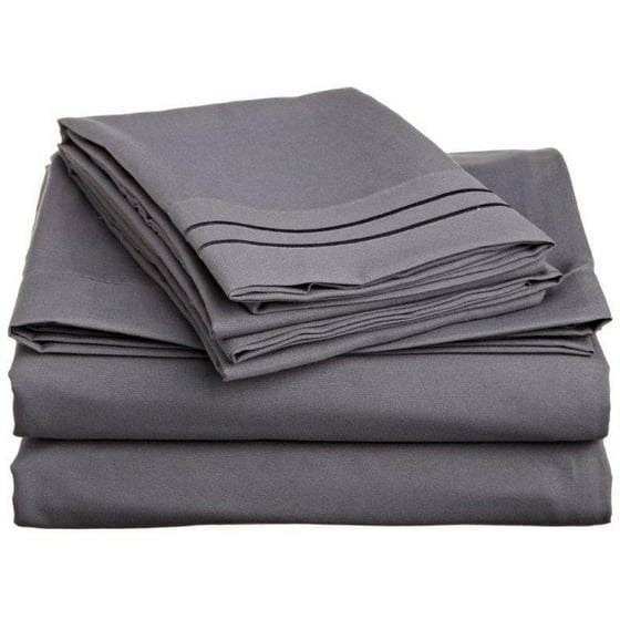 Clara Clark 1200 Series Deep Pocket 5pc Bed Sheet Set Split King Size, Charcoal Gray - Walmart.com