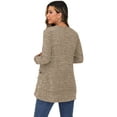 thumbnail image 2 of Eternatastic Womens Solid Long Sleeve Button Down Rib Knit Cardigan Sweater Coat Casual Open Front Long Cardigan, 2 of 5