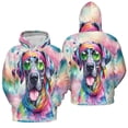 thumbnail image 3 of Hippie Great Dane Portrait Watercolor Tie-Dye Vintage Styles All Over Print 3D Hoodie Unisex Merch Hoodies Danes Dog Lover Gifts - 00014, 3 of 6