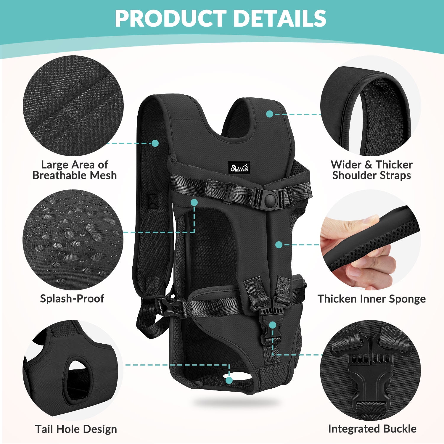 AUTOWT Dog Carrier Backpack, Adjustable Pet Dog Front Carrier, Legs Out & Easy-Fit & Breathable Dogs Safety Carrier Travel Bag for Puppy Small Medium Dogs for Camping Hiking Cycling