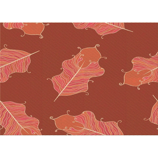 Ahgly Company Tapis Rectangulaire d'Intérieur Lavable en Machine Orange Vif Transitionnel, 5 Pieds x 7 Pieds