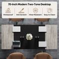 thumbnail image 6 of Bestier 70" Executive Desk, Large Computer Desk for Home Office with 1.18" Thick Wood Top, Modern Writing and Study Table for Professional Working, Sturdy Executive Office Desk for Home Office, Grey, 6 of 14