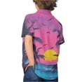thumbnail image 2 of Binienty Tropical Palm Tree Sunset Boys Summer Button Down Shirt Trendy Boys Button Up Hawaii Shirt Comfortable Breathable Cuban Collar Shirt Lightweight Children Tropical Outfits, 2 of 7