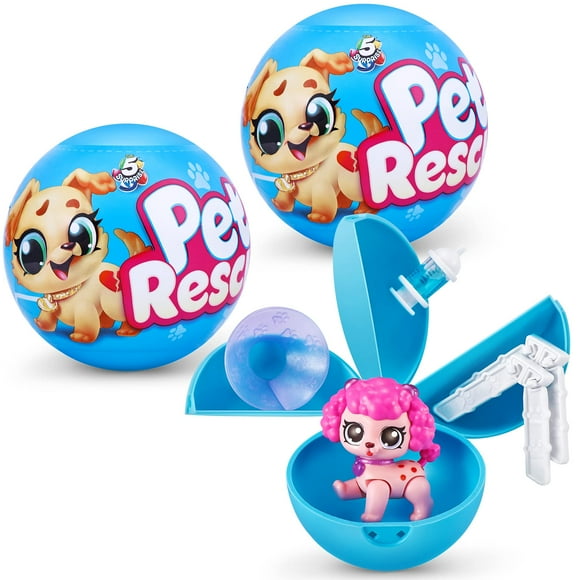 5 Surprise Pet Rescue Series 1 par ZURU (2 Pack) Peluches Miniatures Mignonnes Jouets Exclusifs Changeant de Couleur Magique pour Enfants et Filles