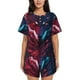 thumbnail image 1 of Fotbe Cool Wolf Head Conjunto de Pijama Estampado para Mujer, 2 Piezas, Ropa de Dormir con Camiseta de Manga Corta y Shorts Suaves-4X-Large, 1 of 6