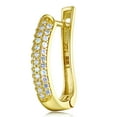 thumbnail image 5 of Wellingsale Ladies 14k Yellow Gold Polished 4mm CZ Huggies Hoop Earrings, 5 of 7
