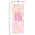 thumbnail image 2 of Pink and Gold Sweet 16 Door Covers, 6' x 30", Pack of 3, 2 of 5