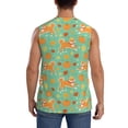 thumbnail image 4 of Fotbe Men's Cute Shiba And Pumpkins Print Men's Sleeveless Muscle Tank Tops Casual T-Shirts for Gym Workout Beach-X-Large, 4 of 8