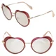 thumbnail image 1 of MIU MIU 54R Gold Red Silver Mirror Round Heart Metal Enamel Sunglasses Mu54RS, 1 of 6