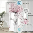 thumbnail image 3 of Pink Grey Watercolor Floral Shower Curtain, Flower Leaves Aesthetic Art Bathroom Decor, Waterproof Polyester Cloth Fabric with 12 Hooks,72x72 in, 3 of 7